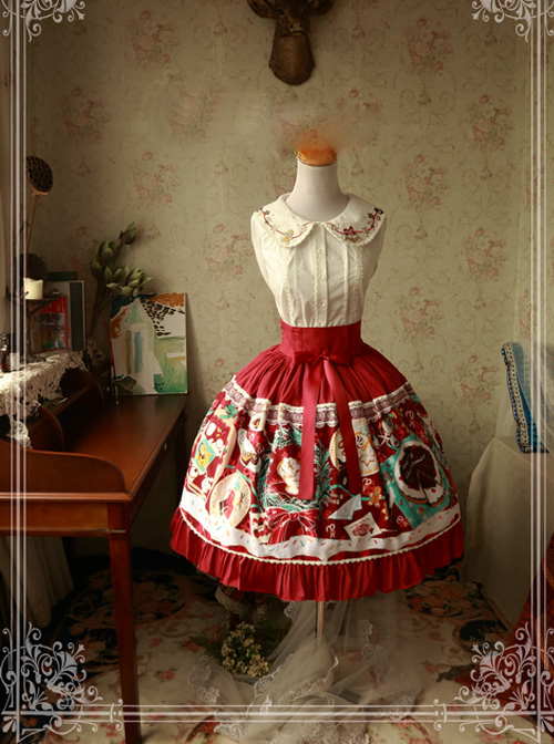 Magic Tea Party Sweet Christmas Series Printing Sweet Lolita Skirt