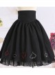 Black Retro Poker High Waist Lolita Skirt