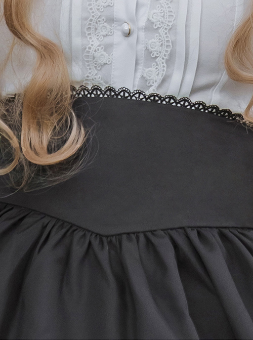 Black Retro Poker High Waist Lolita Skirt