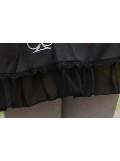 Black Retro Poker High Waist Lolita Skirt