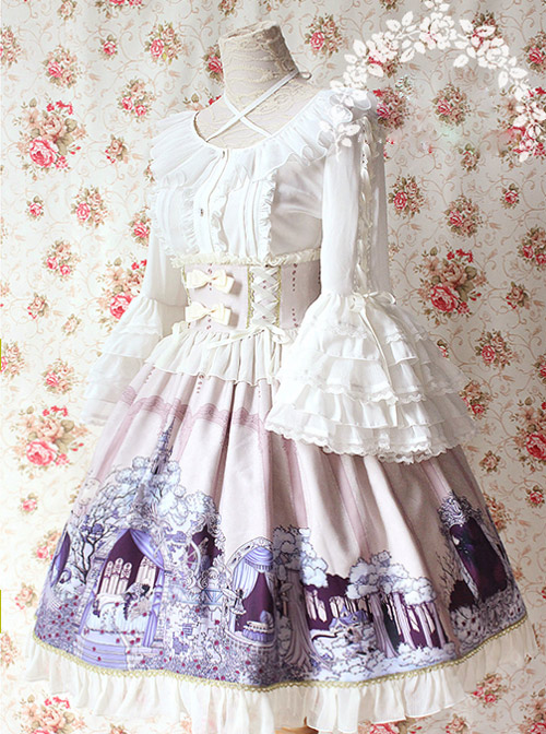 Sleeping Beauty Series Ivory Color High Waist Classic Lolita Skirt