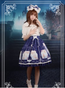 Starry Sky Aquarius Chiffon Printing Lace-up Classic Lolita Skirt