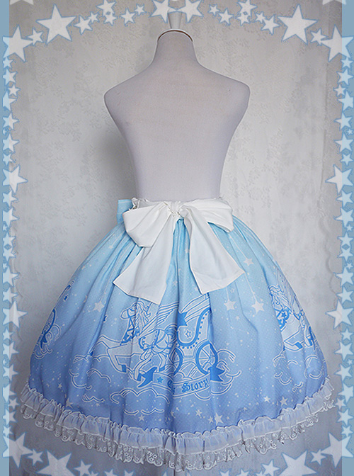 Dreamy Starry Night Series Gradient Printing Sweet Lolita Skirt