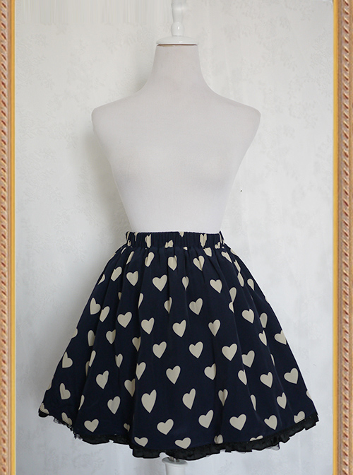 The Queen Of Hearts Series Heart-shaped Pattern Chiffon Lolita Skirt
