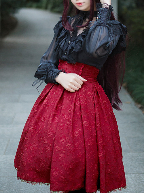 Elegance Jacquard High Waist Lolita Skirt