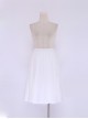 College Style Pure White Lolita Pleated Skirt