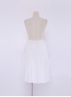 College Style Pure White Lolita Pleated Skirt