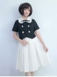 College Style Pure White Lolita Pleated Skirt