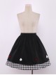 Cute Poker Embroidery Lolita Plaid Splicing Skirt