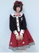 Cute Poker Embroidery Lolita Plaid Splicing Skirt