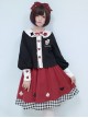 Cute Poker Embroidery Lolita Plaid Splicing Skirt