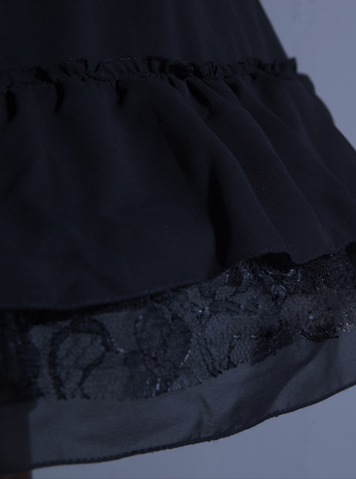 Black Chiffon Lolita Fish-bone A-line Petticoat