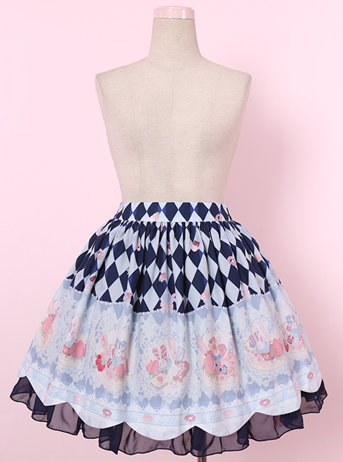 Donut Rabbit Printing Sweet Lolita Skirt