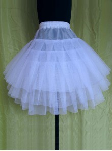 Sweet White Three Layer Yarn Lolita Dress Petticoat