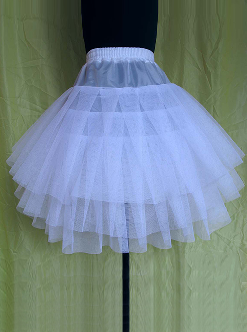 Sweet White Three Layer Yarn Lolita Dress Petticoat