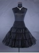 Knee Length Black Yarn Multilayer Lolita Dress Petticoat