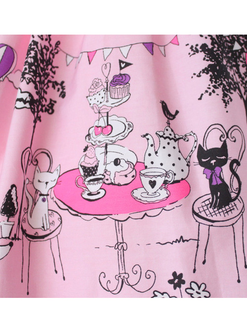 Pussy Afternoon Tea Series Pink Sweet Lolita Skirt