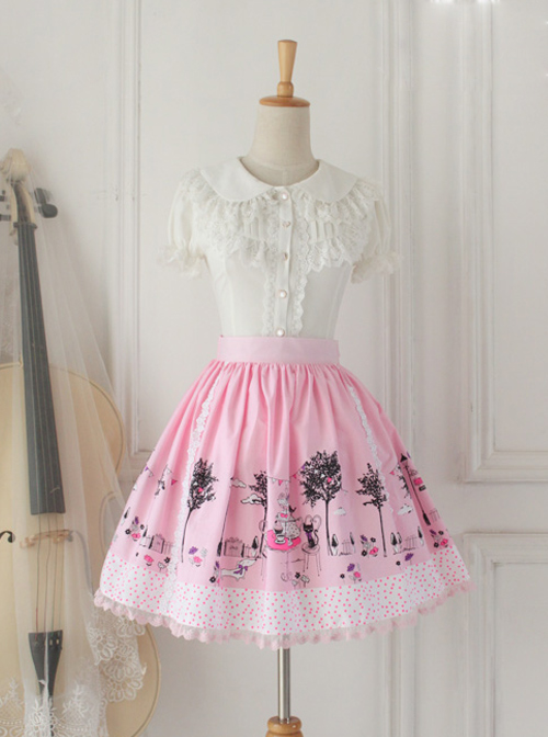 Pussy Afternoon Tea Series Pink Sweet Lolita Skirt