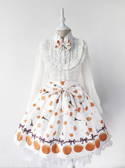 Fashion Paris Tower And Biscuit Series Printing Sweet Lolita Skirt