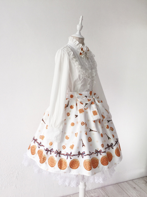 Fashion Paris Tower And Biscuit Series Printing Sweet Lolita Skirt