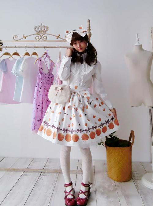 Fashion Paris Tower And Biscuit Series Printing Sweet Lolita Skirt