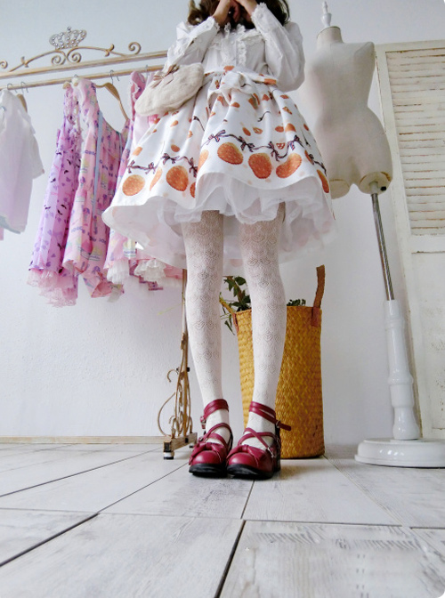 Fashion Paris Tower And Biscuit Series Printing Sweet Lolita Skirt