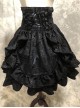 Gothic Black High Waist Lace-up Multi Layer Skirt