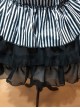 Black White Stripes High Waist Gothic Lolita Skirt