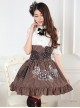 Steampunk High Waist Gear Pattern Ruffles Lolita Skirt