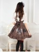Steampunk High Waist Gear Pattern Ruffles Lolita Skirt