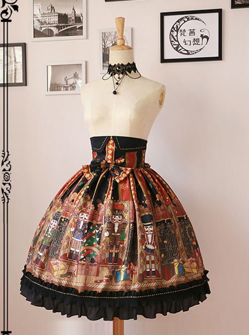 Walnut Soldier's Wonderful Journey High Waist Lolita Skirt
