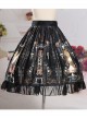 Castle Elves Series Printing Ruffles Gothic Lolita Skirt