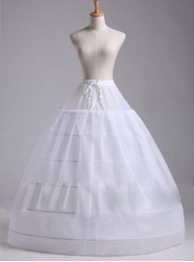 Cotton Steel Ring Lolita White Long Petticoat Custom Made