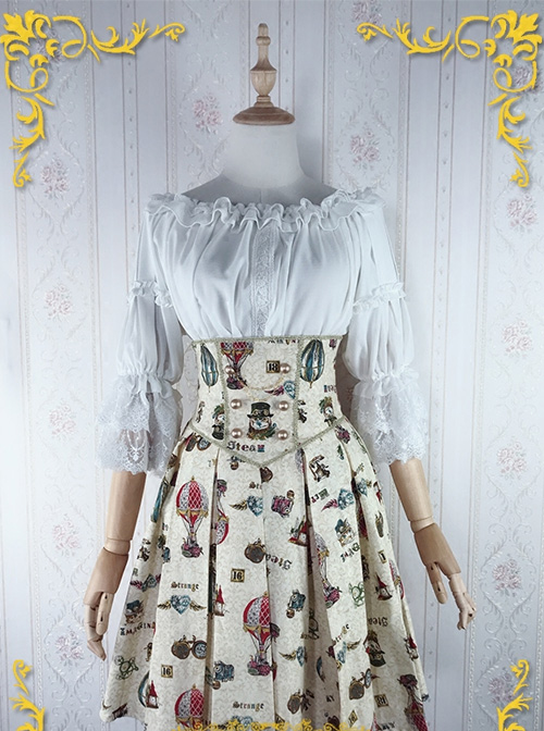 Mechanical Balloon Series High Waist Classic Lolita Fish-bone Skirt