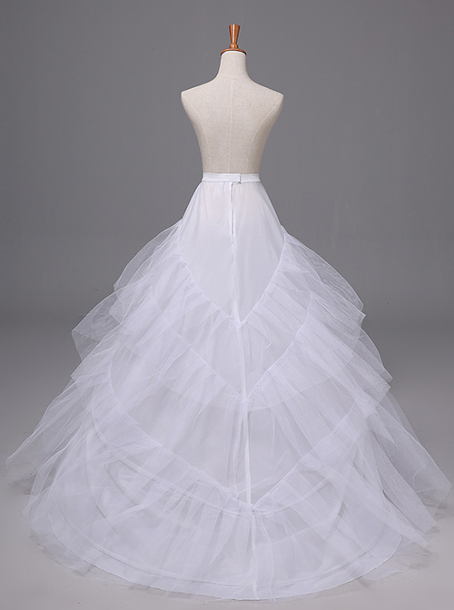 White Big Wedding Dress Trailing Style Petticoat