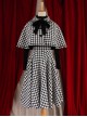 Monets Garden Vintage Houndstooth Lolita Skirt And Cloak Set