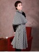 Monets Garden Vintage Houndstooth Lolita Skirt And Cloak Set