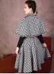 Monets Garden Vintage Houndstooth Lolita Skirt And Cloak Set