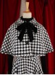 Monets Garden Vintage Houndstooth Lolita Skirt And Cloak Set