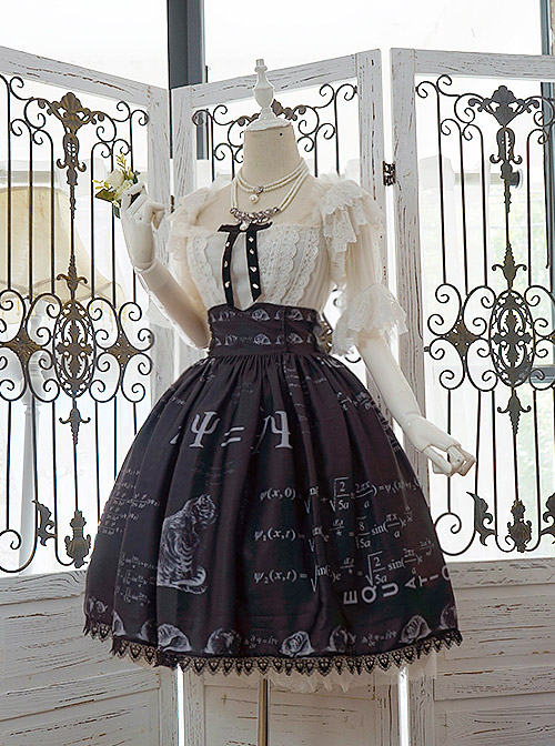 Schrodinger's Cat Series Lace Edge High Waist Classic Lolita Skirt