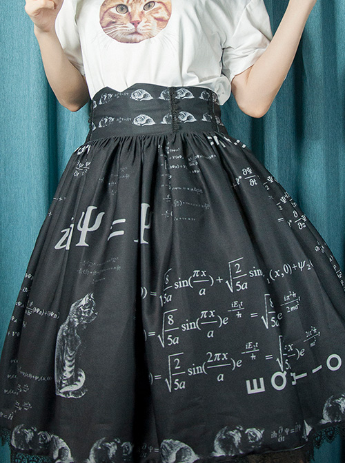 Schrodinger's Cat Series Lace Edge High Waist Classic Lolita Skirt