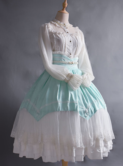 Vintage Palace Style Jacquard Big Hem Classic Lolita Skirt