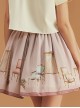 Antique Chair Series Elegant Pink And Green Classic Lolita Skirt