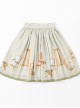 Antique Chair Series Elegant Pink And Green Classic Lolita Skirt