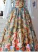 Retro Elegant Flowers Printing Classic Lolita Skirt