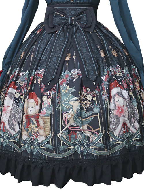 Alice's Christmas Series SK Classic Lolita Black Skirt