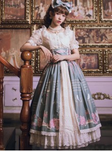 The Poetry Of Roses Series SK Retro Elegant High Waist Classic Lolita Long Skirt