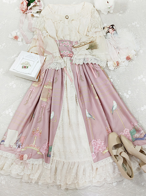 The Poetry Of Roses Series SK Retro Elegant High Waist Classic Lolita Long Skirt