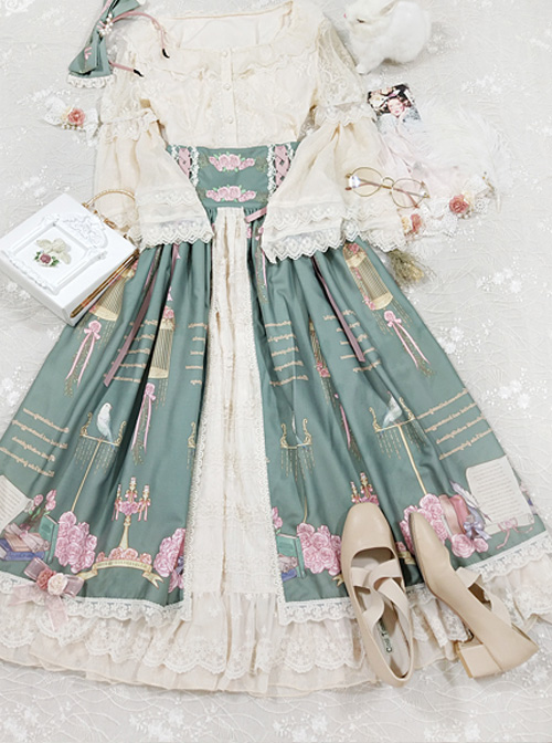 The Poetry Of Roses Series SK Retro Elegant High Waist Classic Lolita Long Skirt