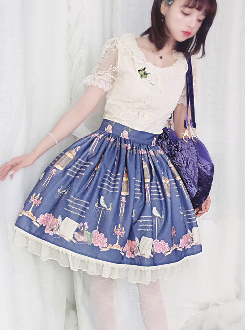 The Poetry Of Roses Series SK Retro Elegant Lace Classic Lolita Daily Short Skirt